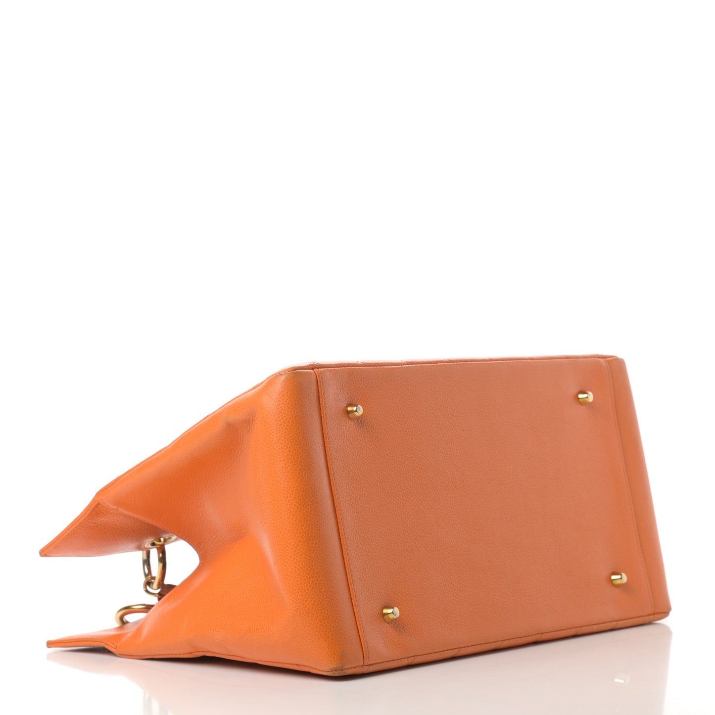 Caviar Quilted Grand Shopping Tote GST Orange