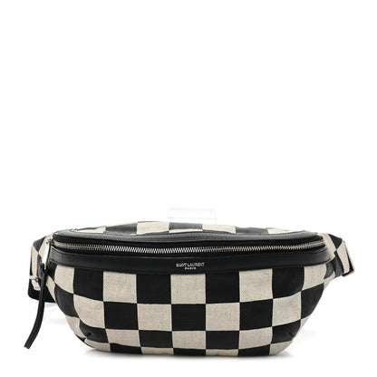 Saint Laurent Canvas Classic Belt Bag Black White 1 of 9