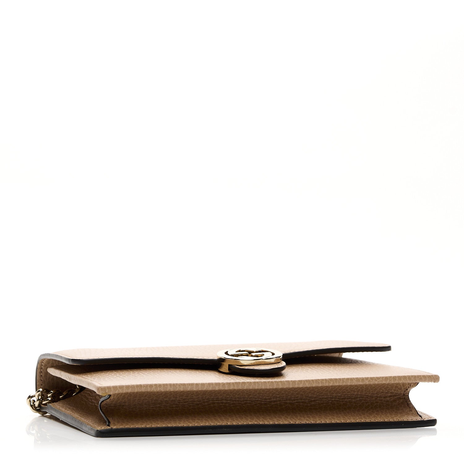 Gucci Dollar Calfskin Interlocking G Chain Wallet Camelia 4 of 9