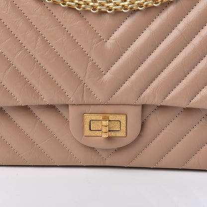 Chanel Aged Calfskin Chevron Quilted 2.55 Reissue 226 Flap Beige 8 of 10