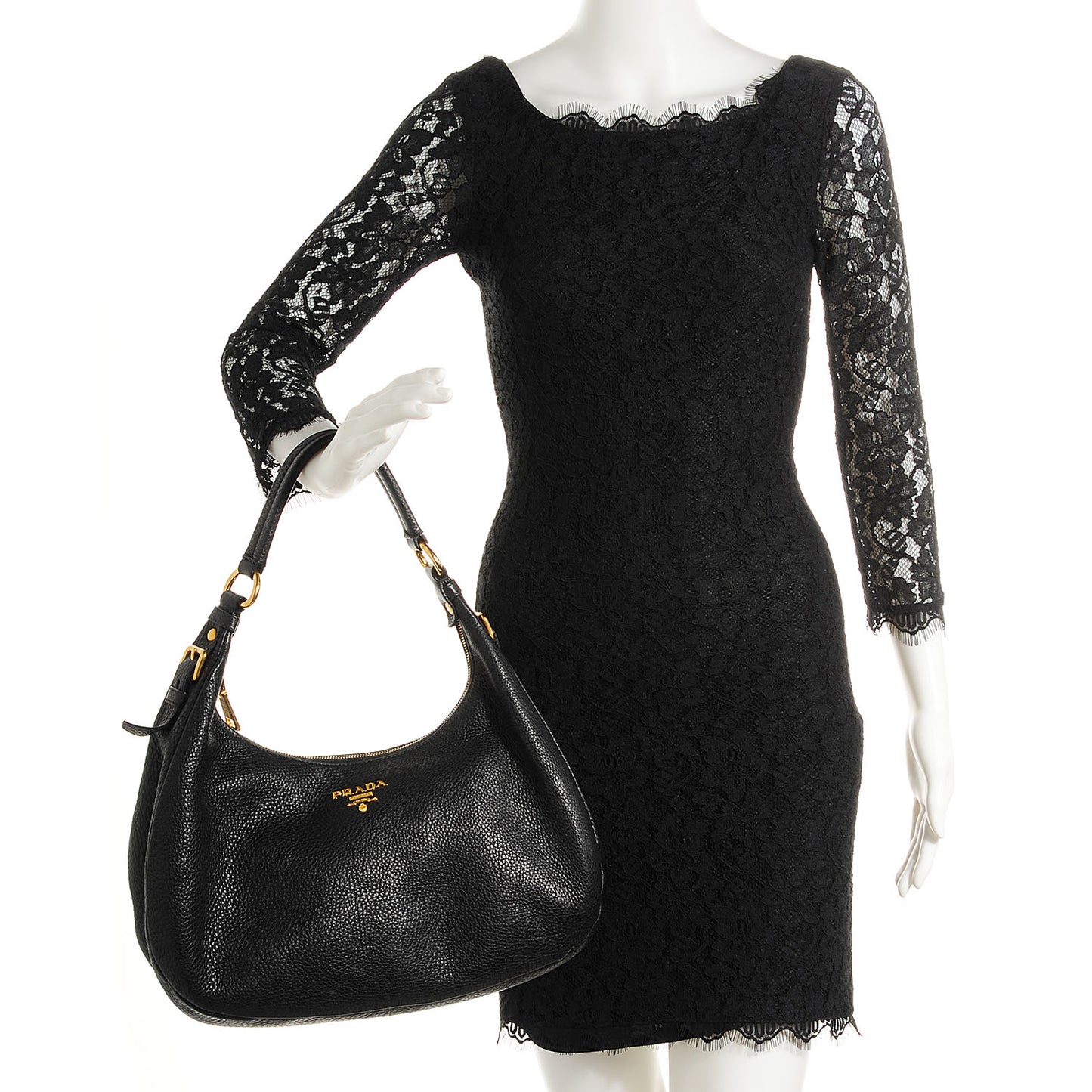 Vitello Daino Hobo Nero Black