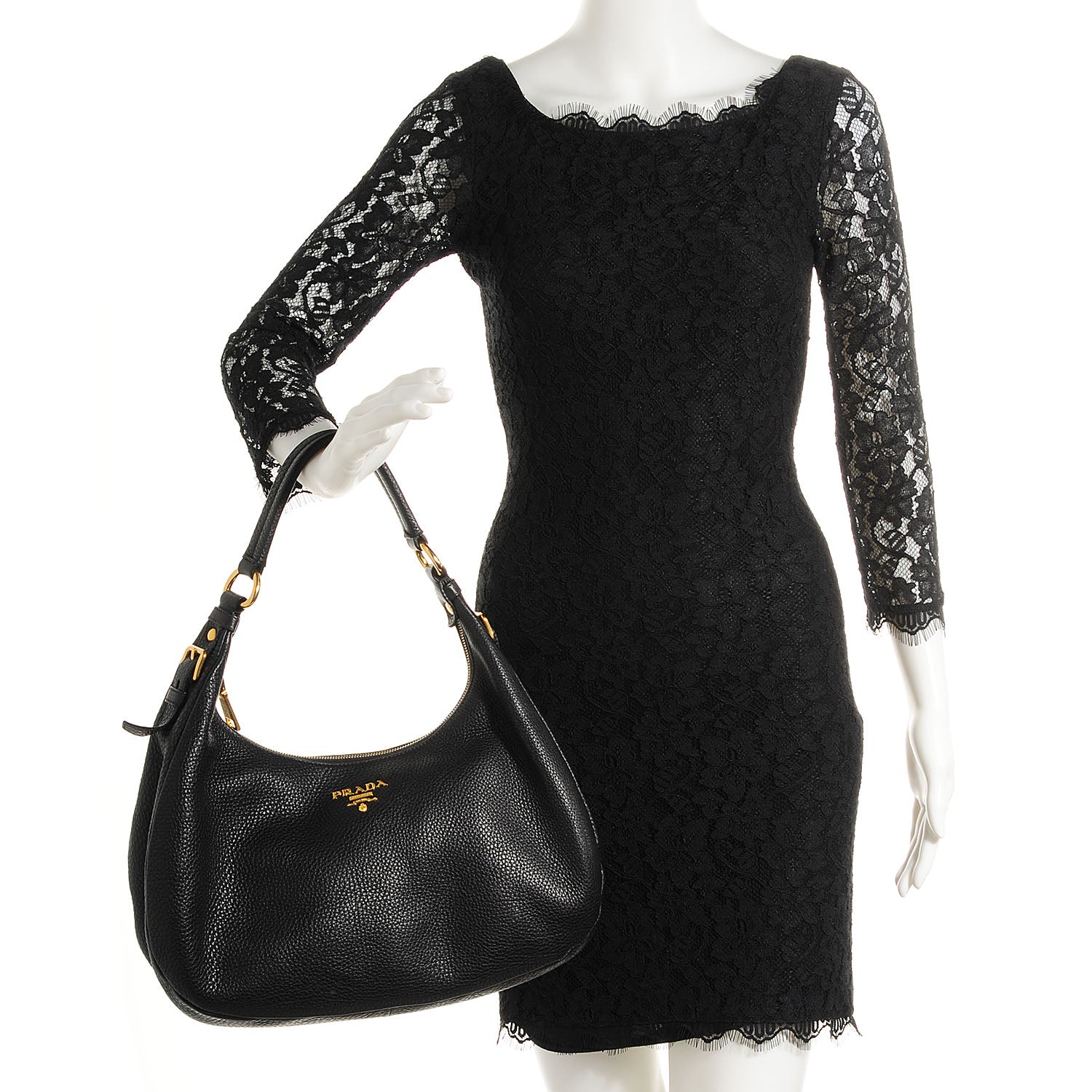 Prada Vitello Daino Hobo Nero Black 2 of 12