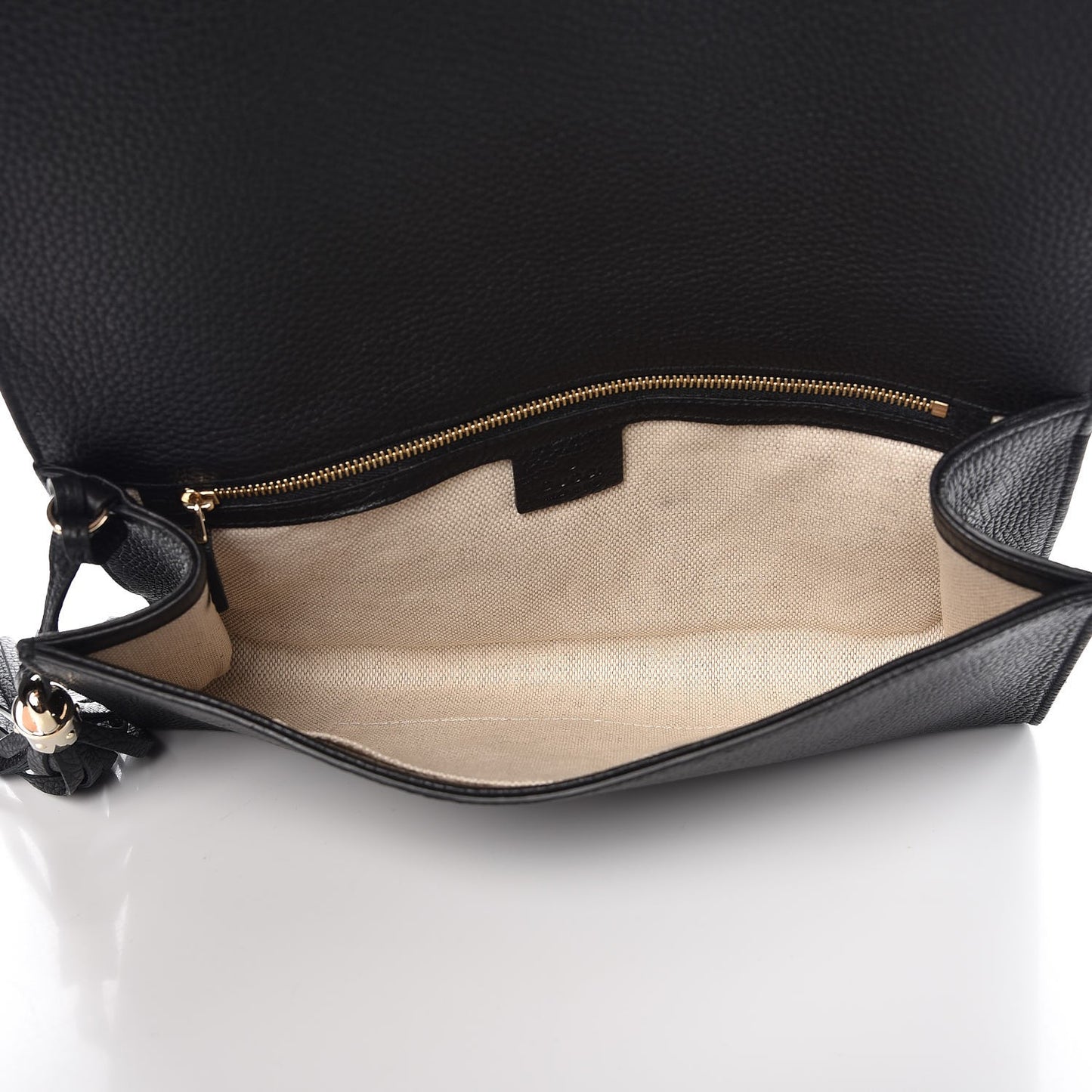 Pebbled Calfskin Medium Soho Clutch Black
