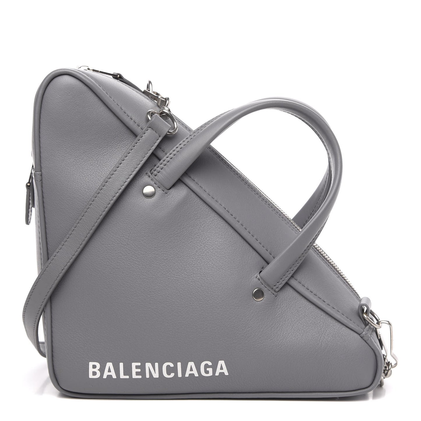 Calfskin S Triangle Duffle Grey