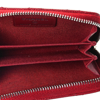Chanel Caviar Quilted Zip Coin Purse Red 5 of 7