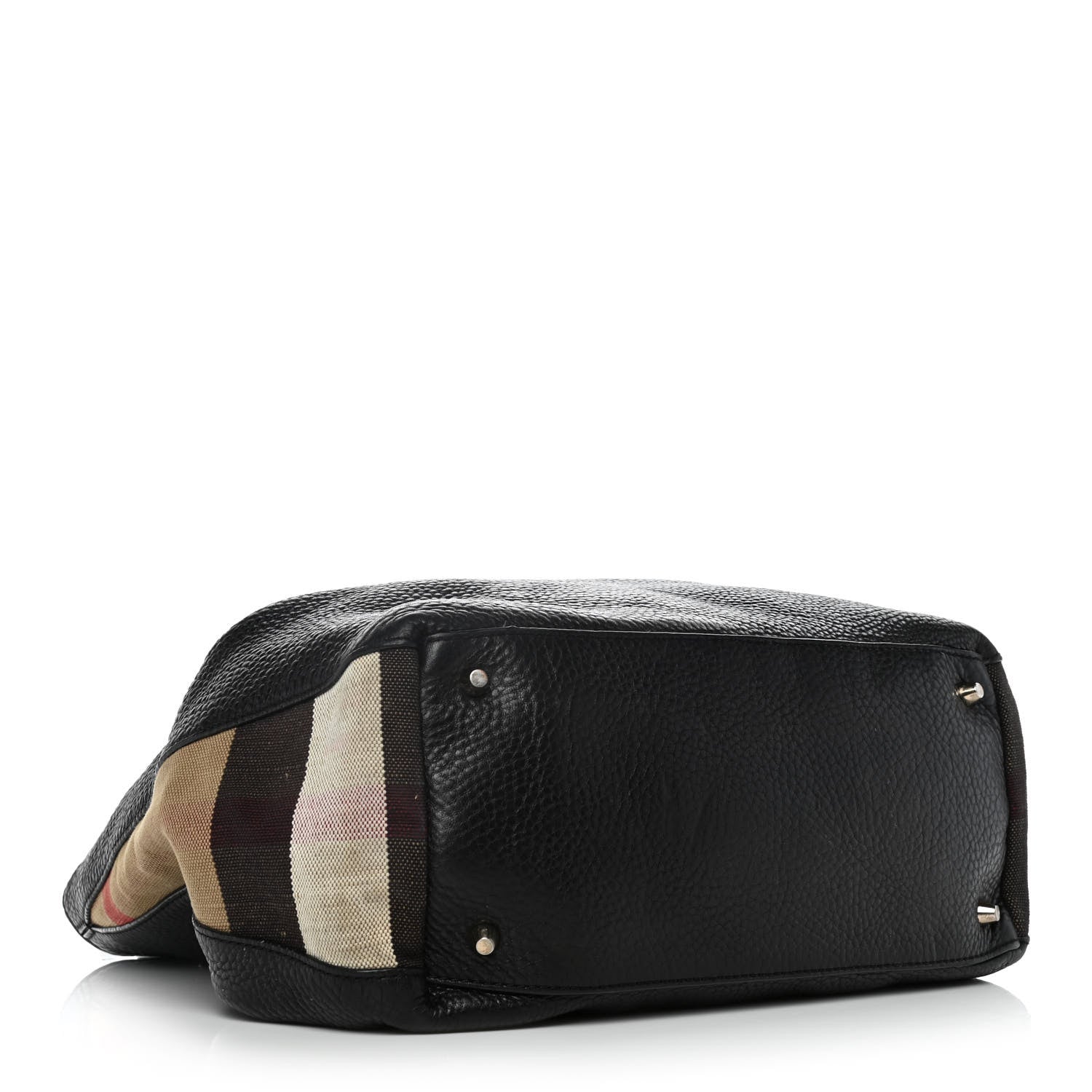 Burberry Grainy Calfskin House Check Medium Maidstone Black 4 of 18