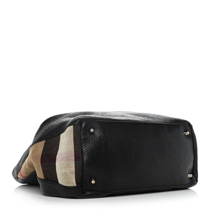 Burberry Grainy Calfskin House Check Medium Maidstone Black 4 of 18
