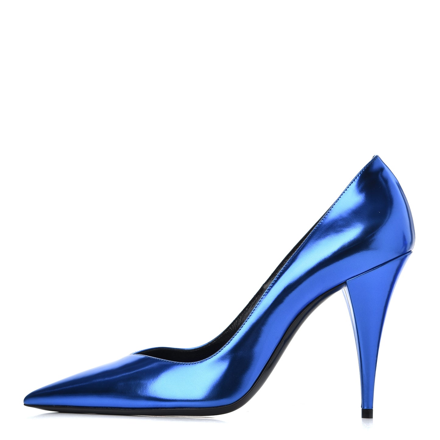 Metallic Calfskin Kiki 100 Pumps 39.5 Blue