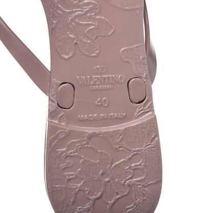 Valentino Garavani PVC Jelly Rockstud Bow Thong Sandals 40 Poudre 6 of 8