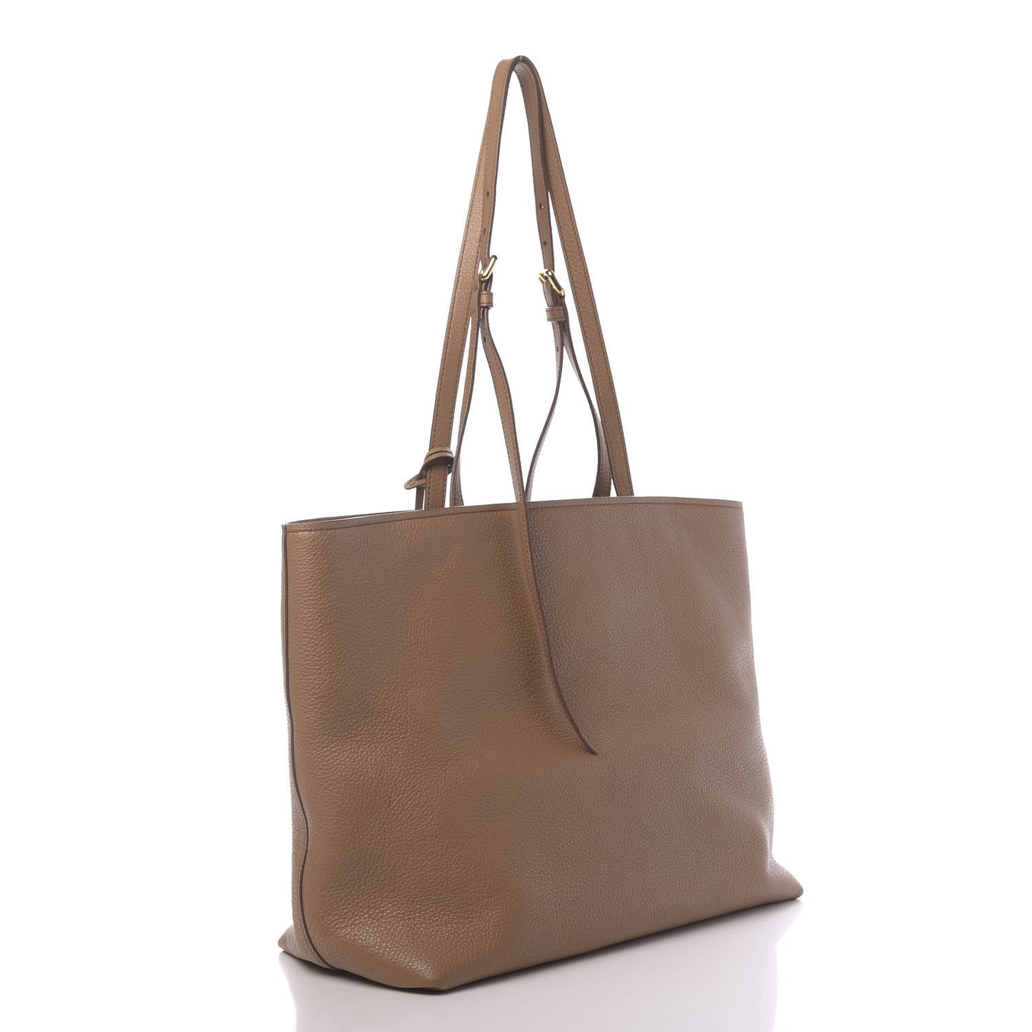 Vitello Daino Pocket Shopping Tote Caramel
