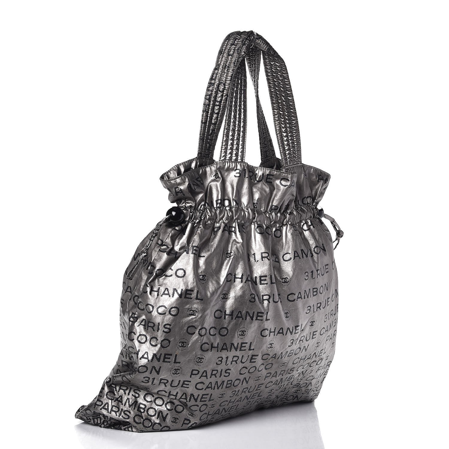 Chanel Coated Canvas Unlimited Drawstring Tote Argent Fonce 3 of 7