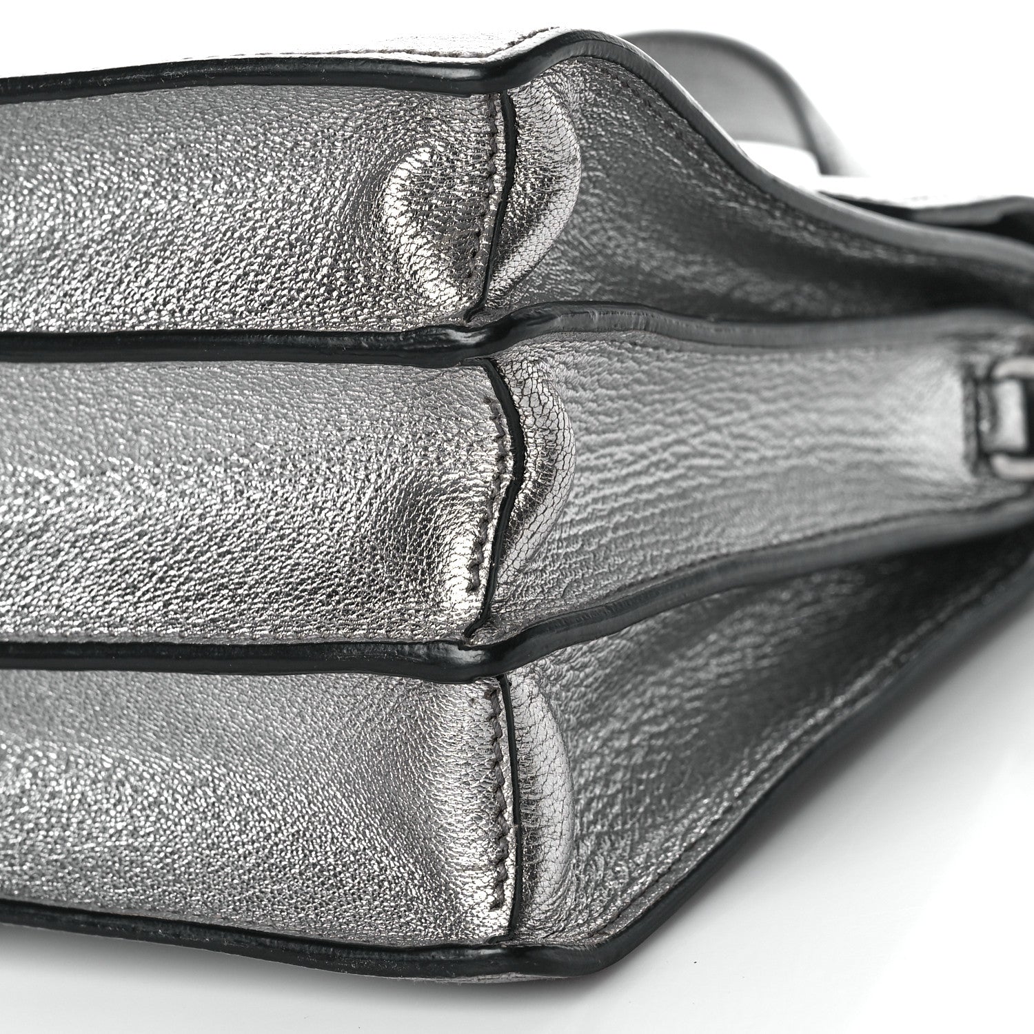 Miu Miu Goatskin Madras Top Handle Bag Silver 12 of 12