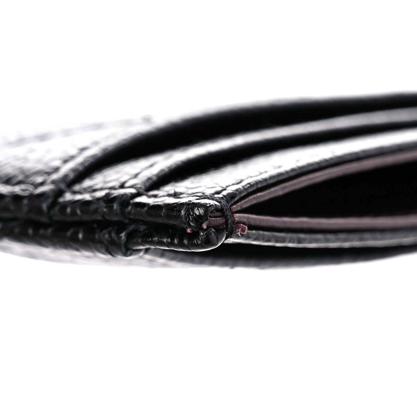 Caviar Quilted Card Holder Black