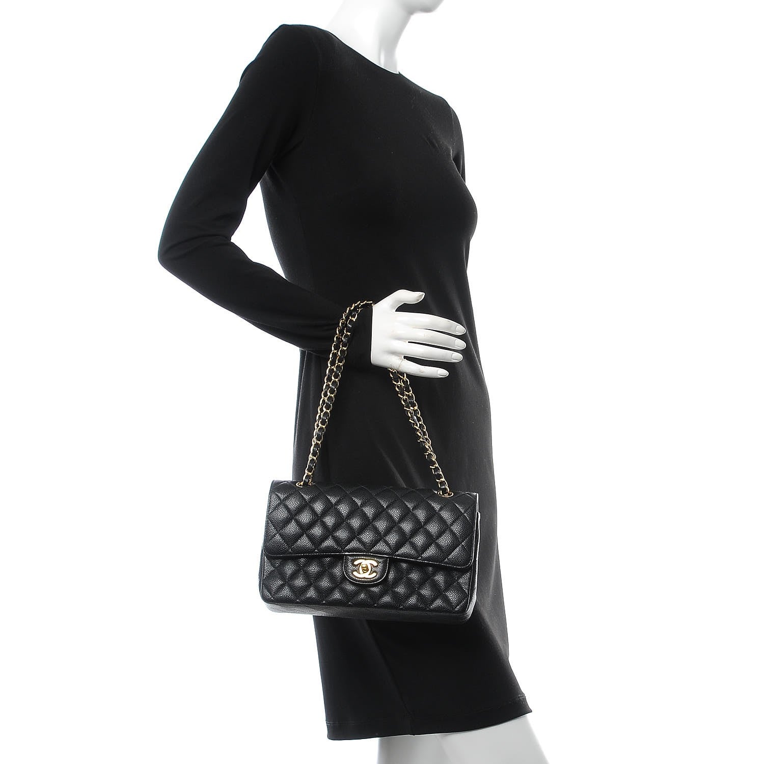 Chanel Caviar Quilted Medium Double Flap Black 2 of 8
