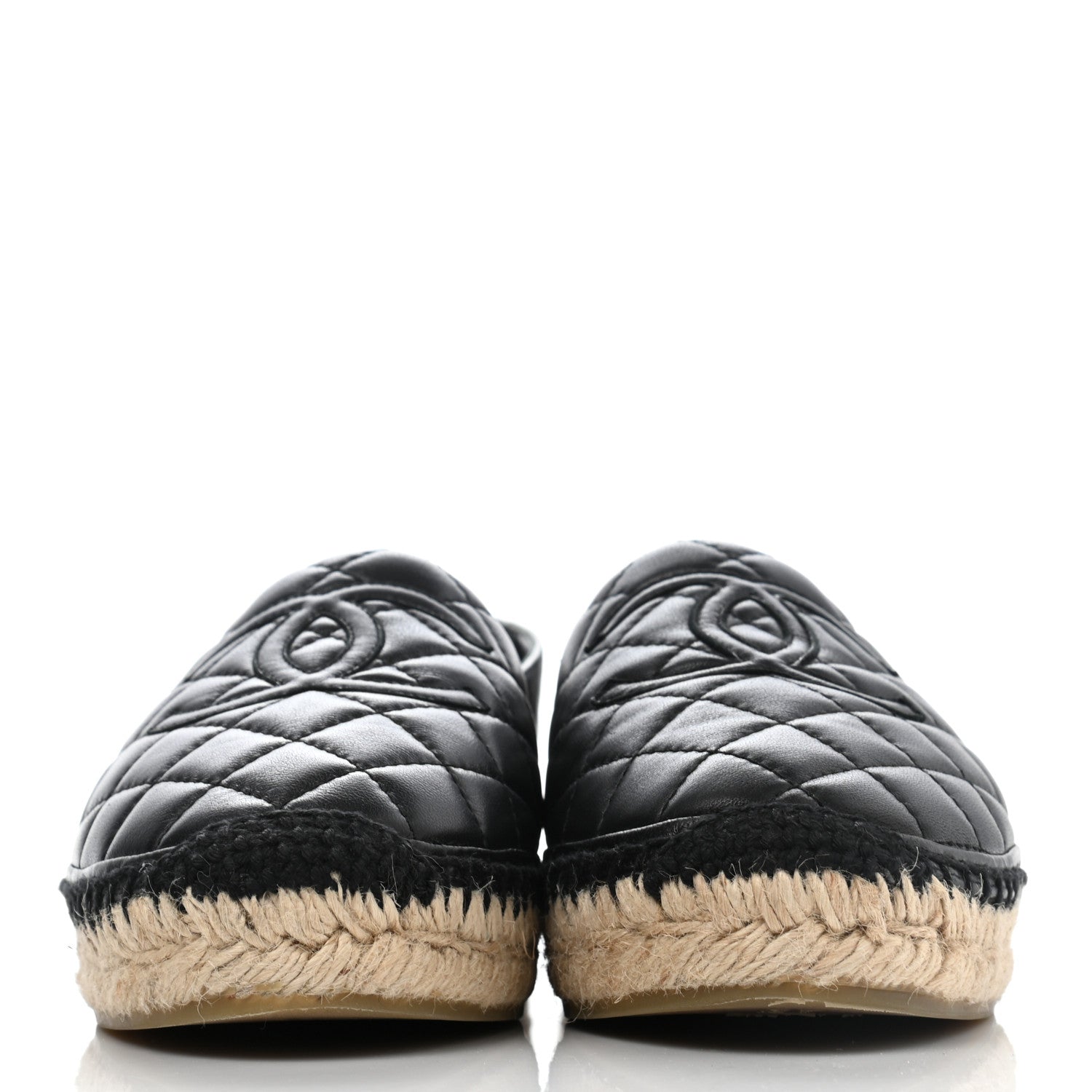 Chanel Lambskin Quilted CC Espadrilles 37 Black 2 of 11