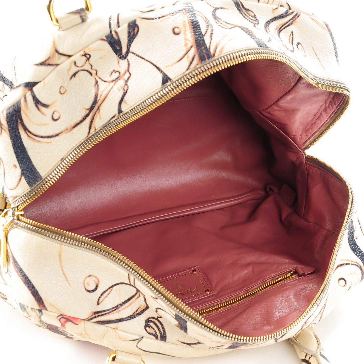 X JAMES JEAN Cervo Lux Fairy Print Large Double Handle Boston Bag Prugna