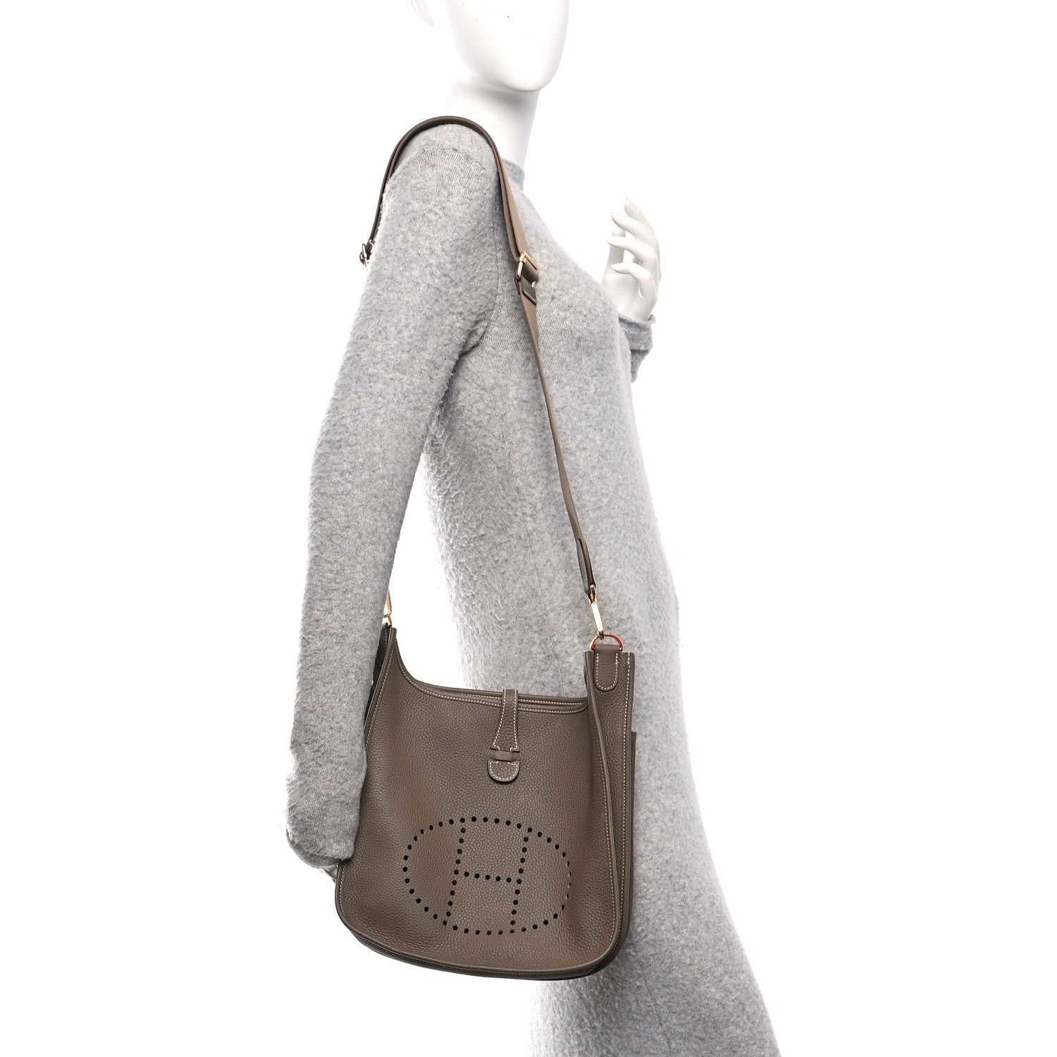 Hermes Taurillon Clemence EVELYNE III PM Etoupe 2 of 11