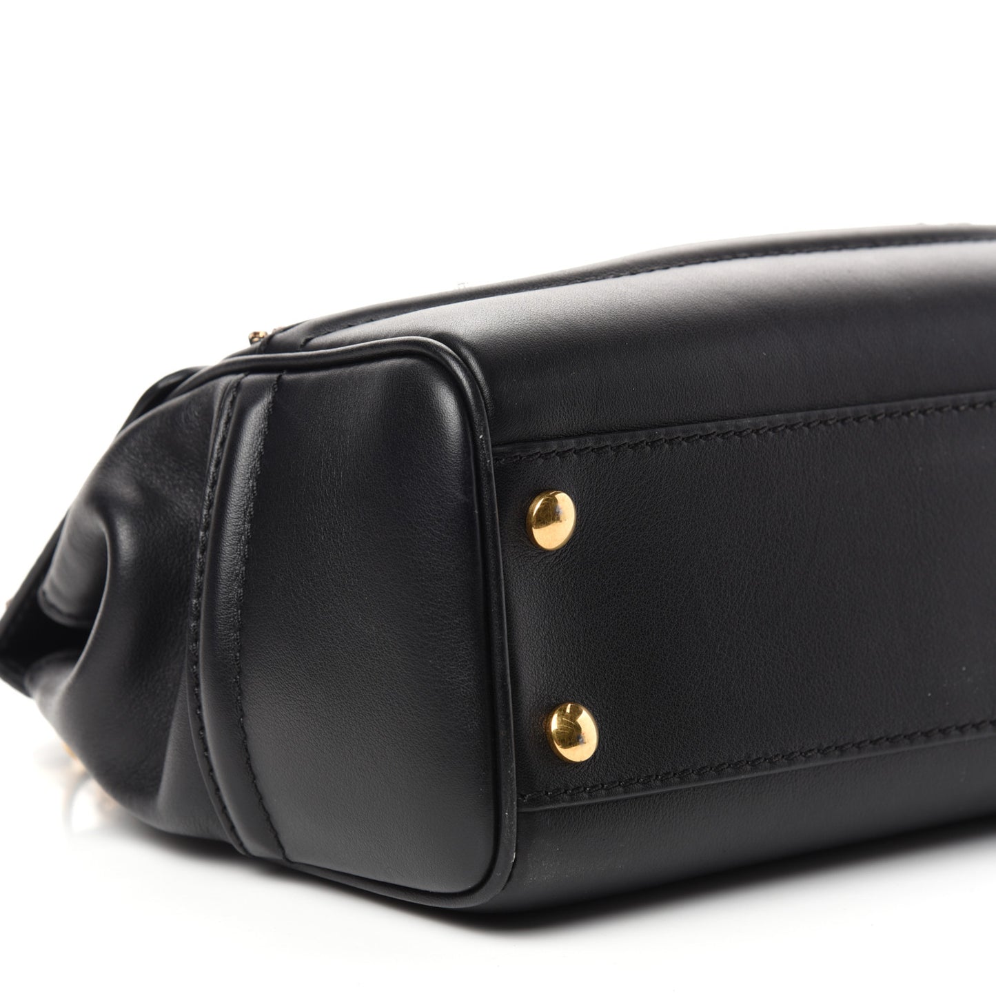Calfskin Crystal Stud Palazzo Empire Bag Black