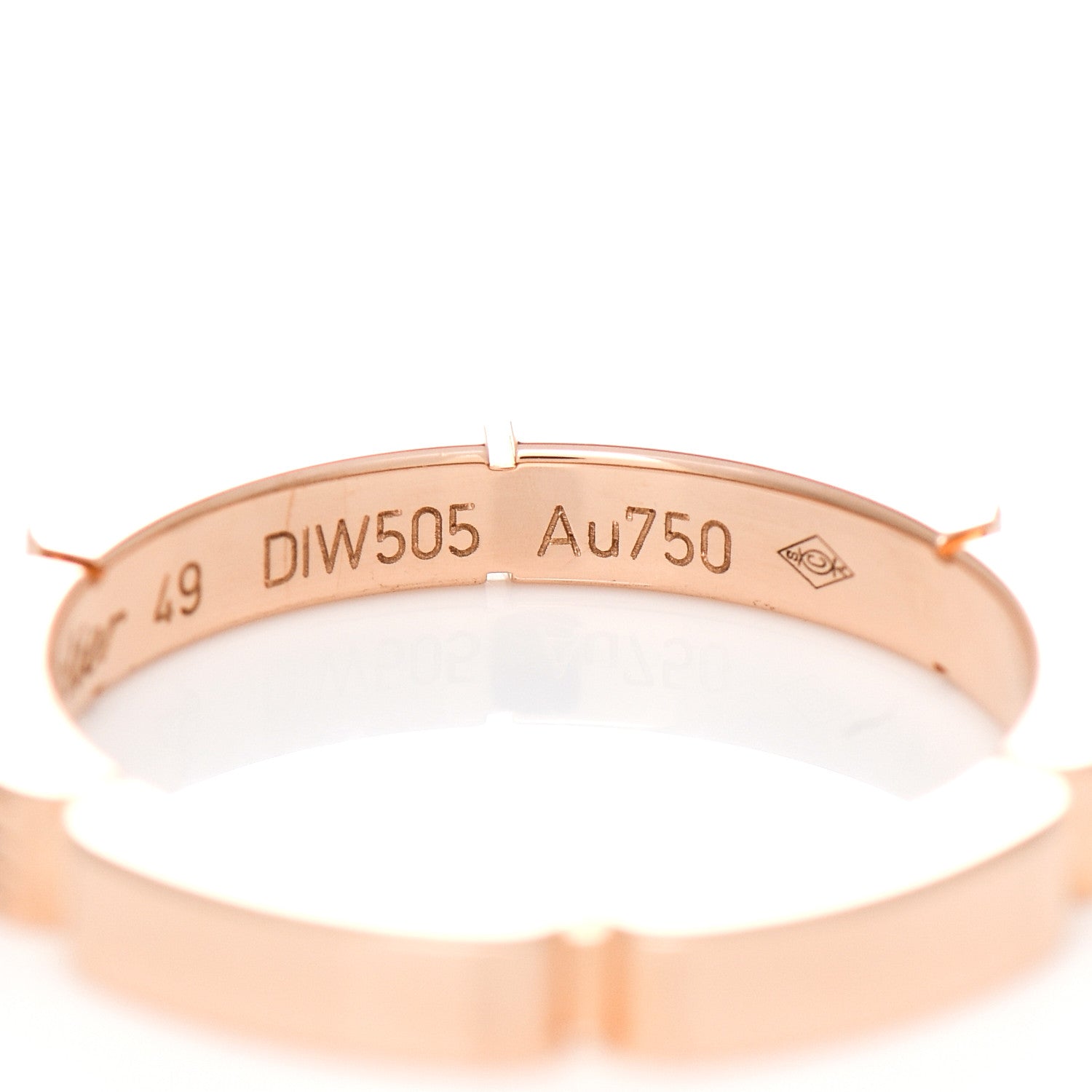 Cartier 18K Pink Gold Diamond Maillon Panthere Half Diamond Wedding Band Ring 49 4.75 5 of 6