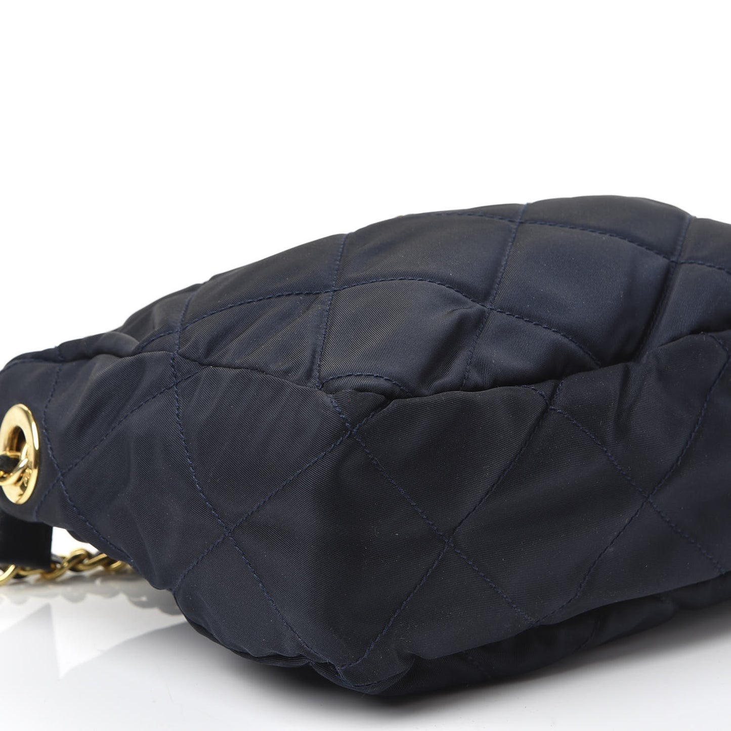 Nylon Tessuto Impuntu Quilted Crossbody Bag Navy