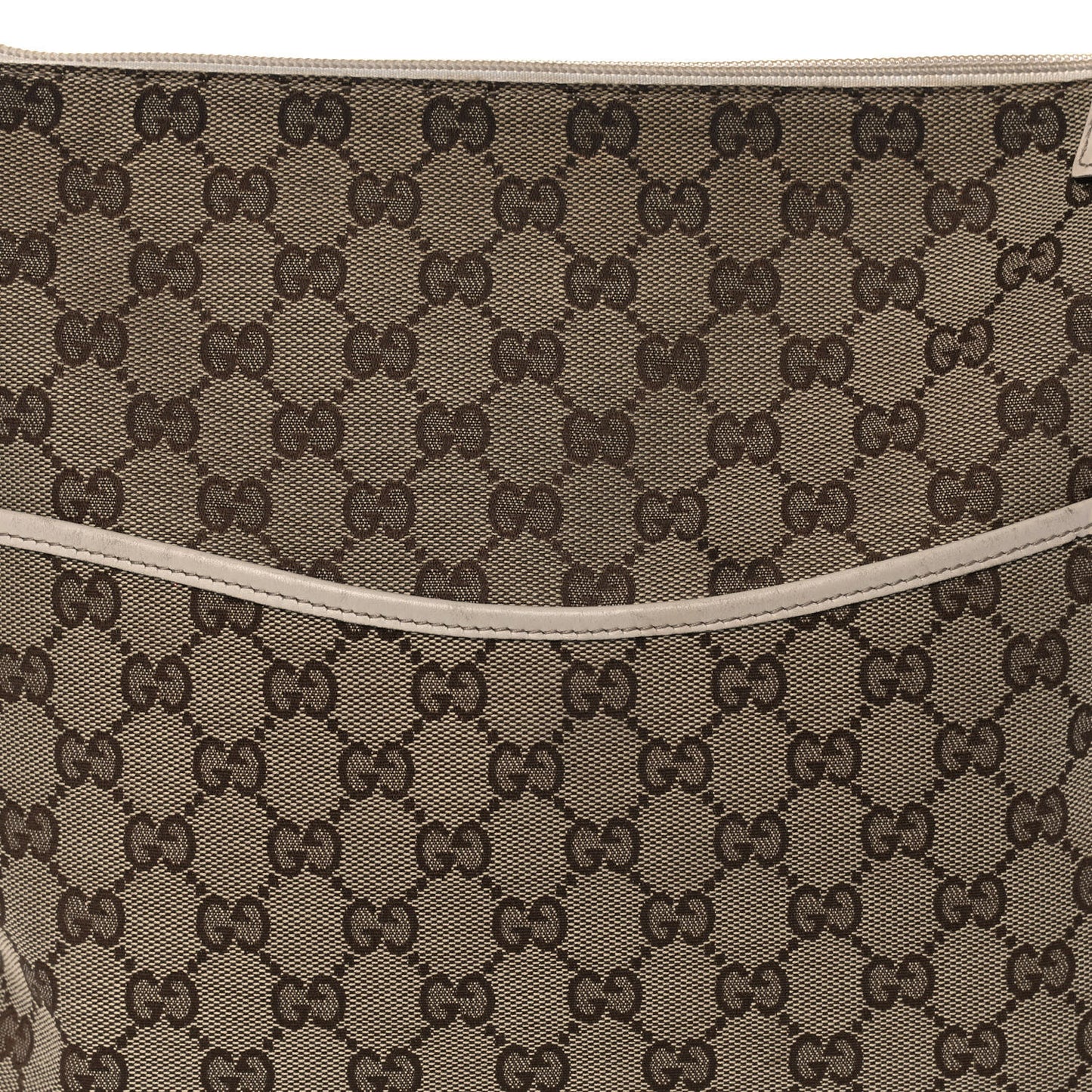 Monogram Calfskin Perforated Medium Flat Messenger Bag Off White