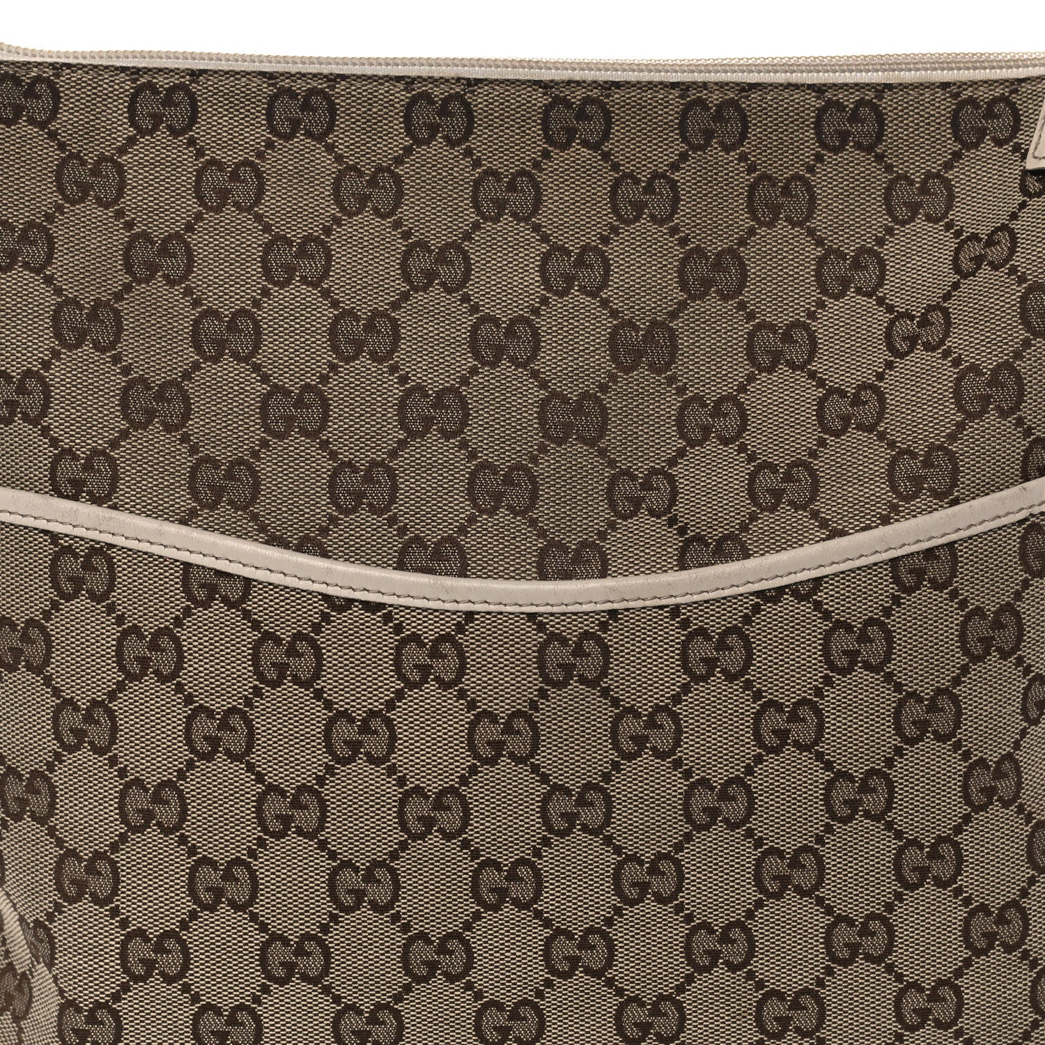 Gucci Monogram Calfskin Perforated Medium Flat Messenger Bag Off White 8 of 14
