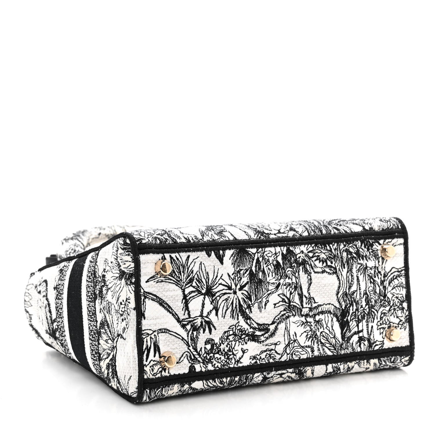 Christian Dior Canvas Embroidered Zodiac Toile De Jouy Medium Lady D-Lite White Black 4 of 13