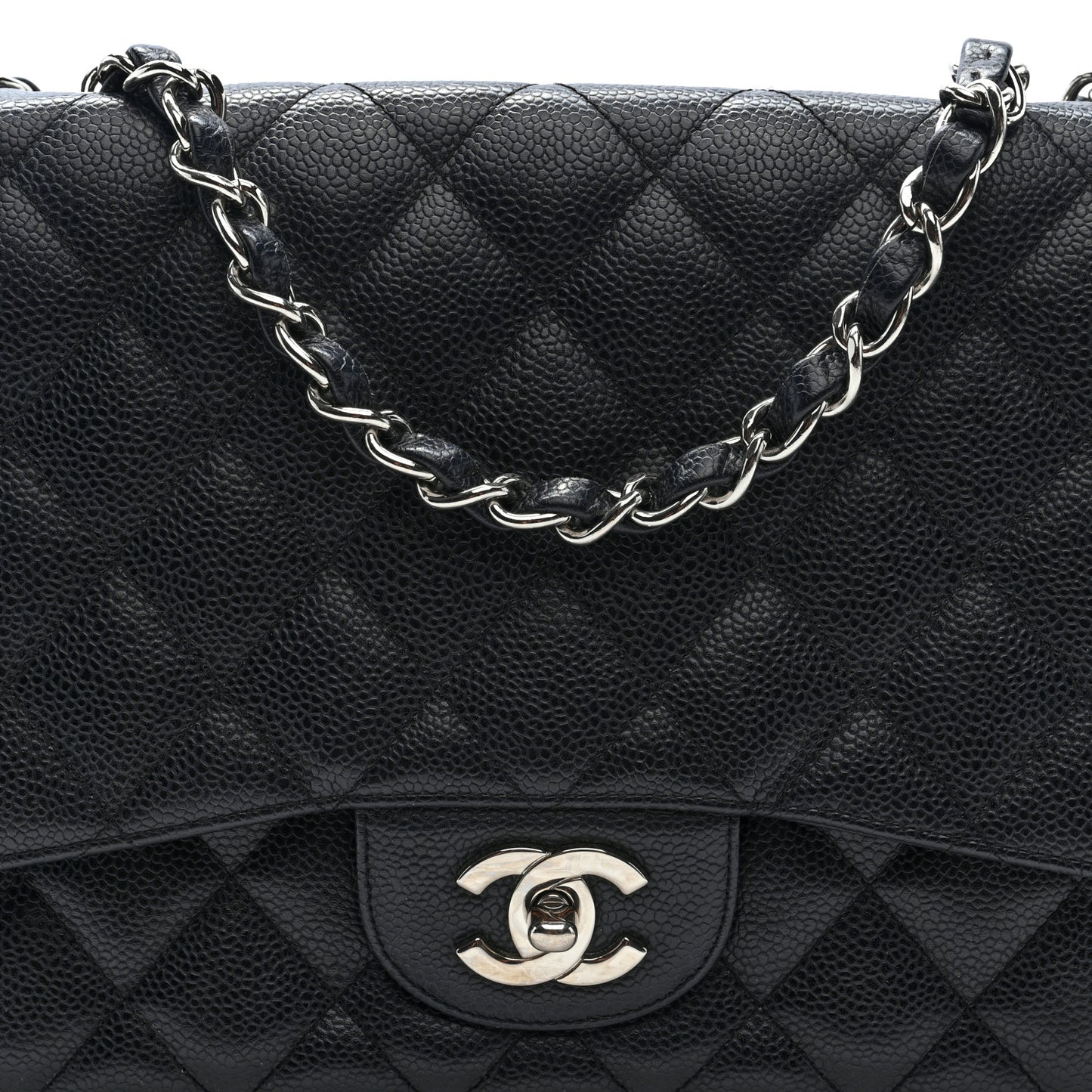 Caviar Quilted Jumbo Single Flap Black