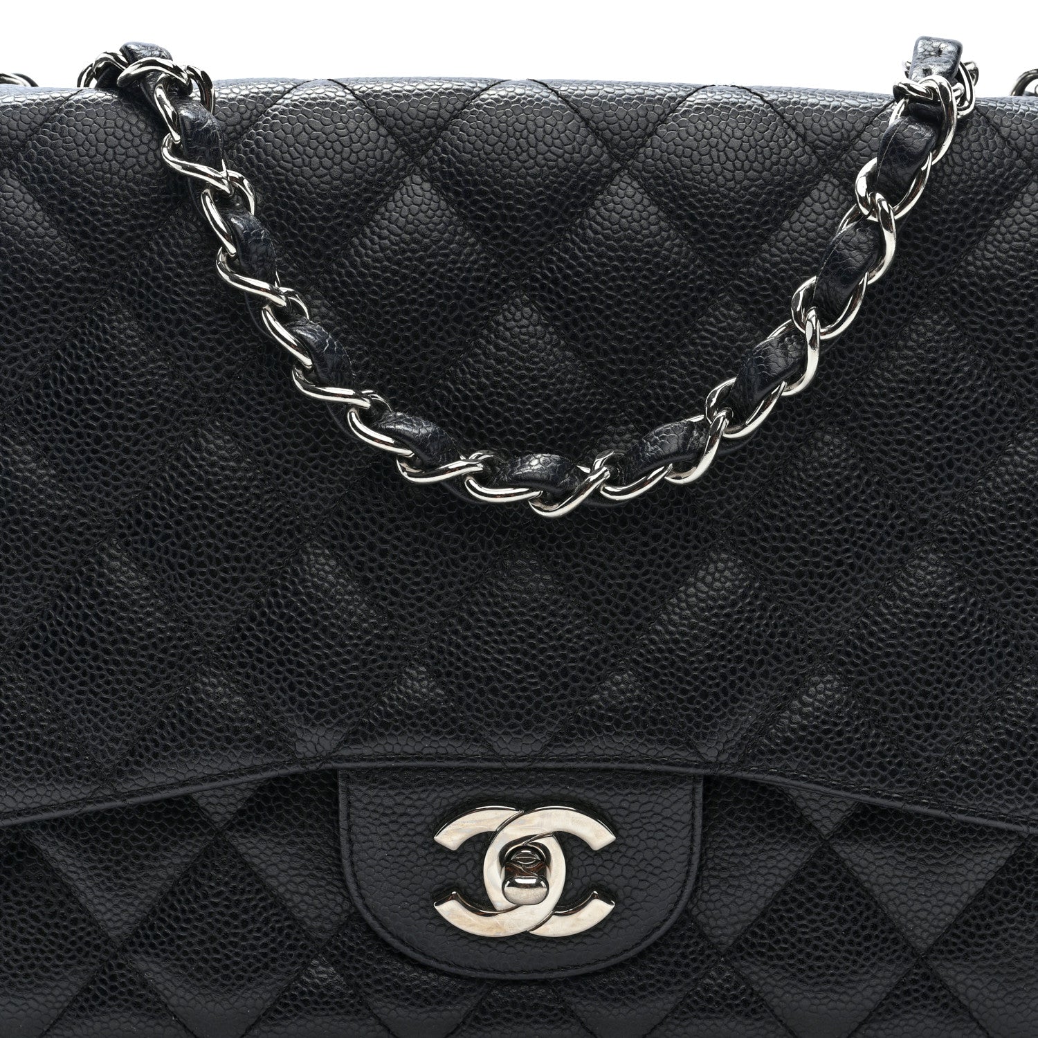Chanel Caviar Quilted Jumbo Single Flap Black 8 of 10