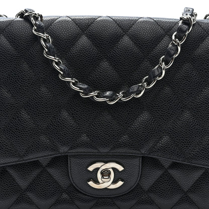 Chanel Caviar Quilted Jumbo Single Flap Black 8 of 10