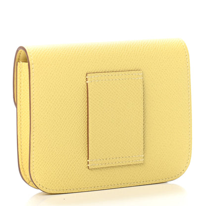 Hermes Epsom Constance Slim Wallet Jaune Poussin 2 of 4