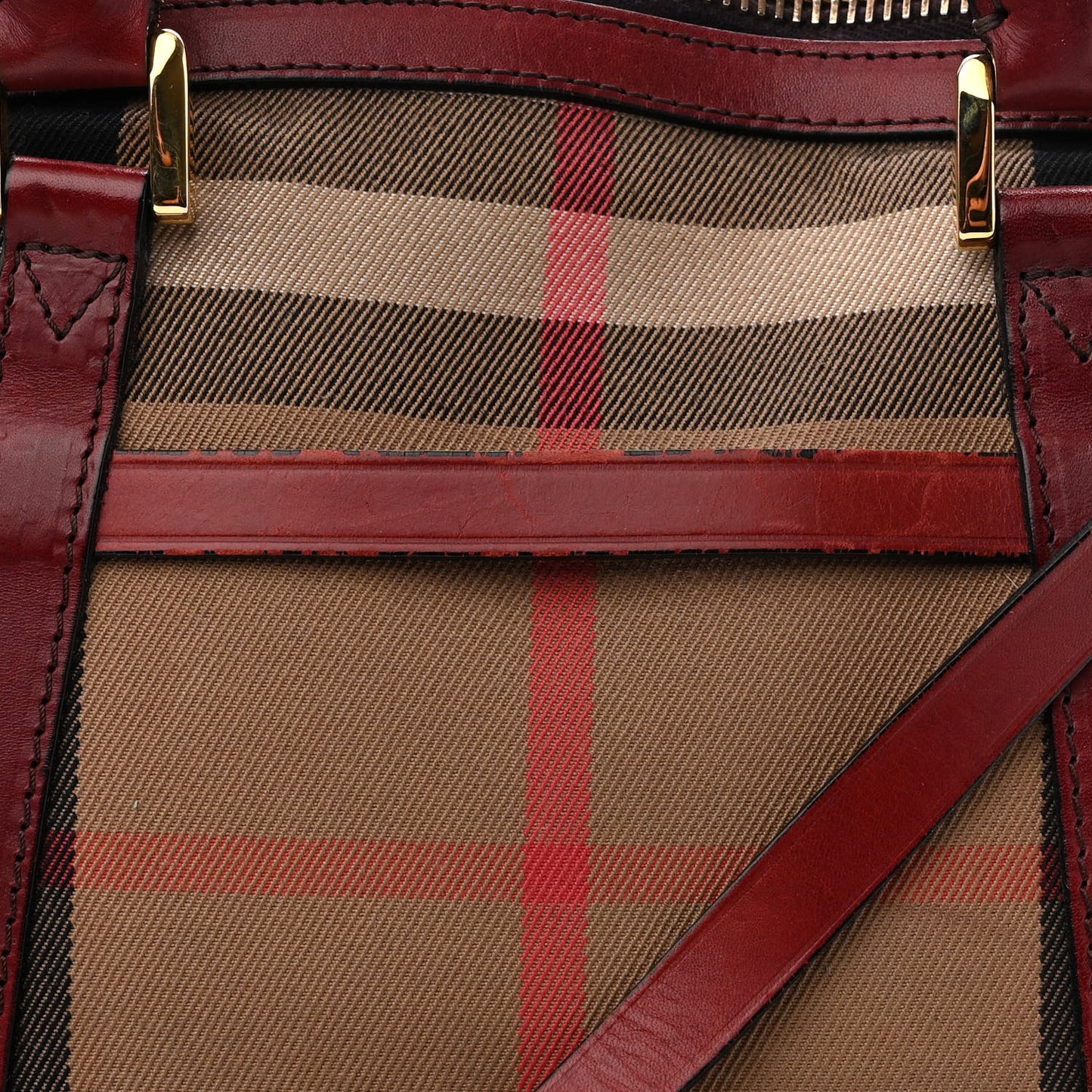 Bridle Calfskin House Check Small Orchard Bowling Bag Deep Claret
