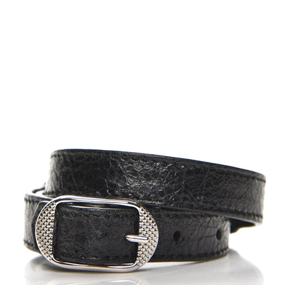 Balenciaga Agneau Giant 12 Silver Hardware Triple Tour Bracelet S Black 3 of 6