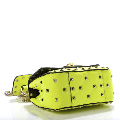 Valentino Garavani Calfskin Micro Rockstud Spike Shoulder Bag Lime 4 of 8