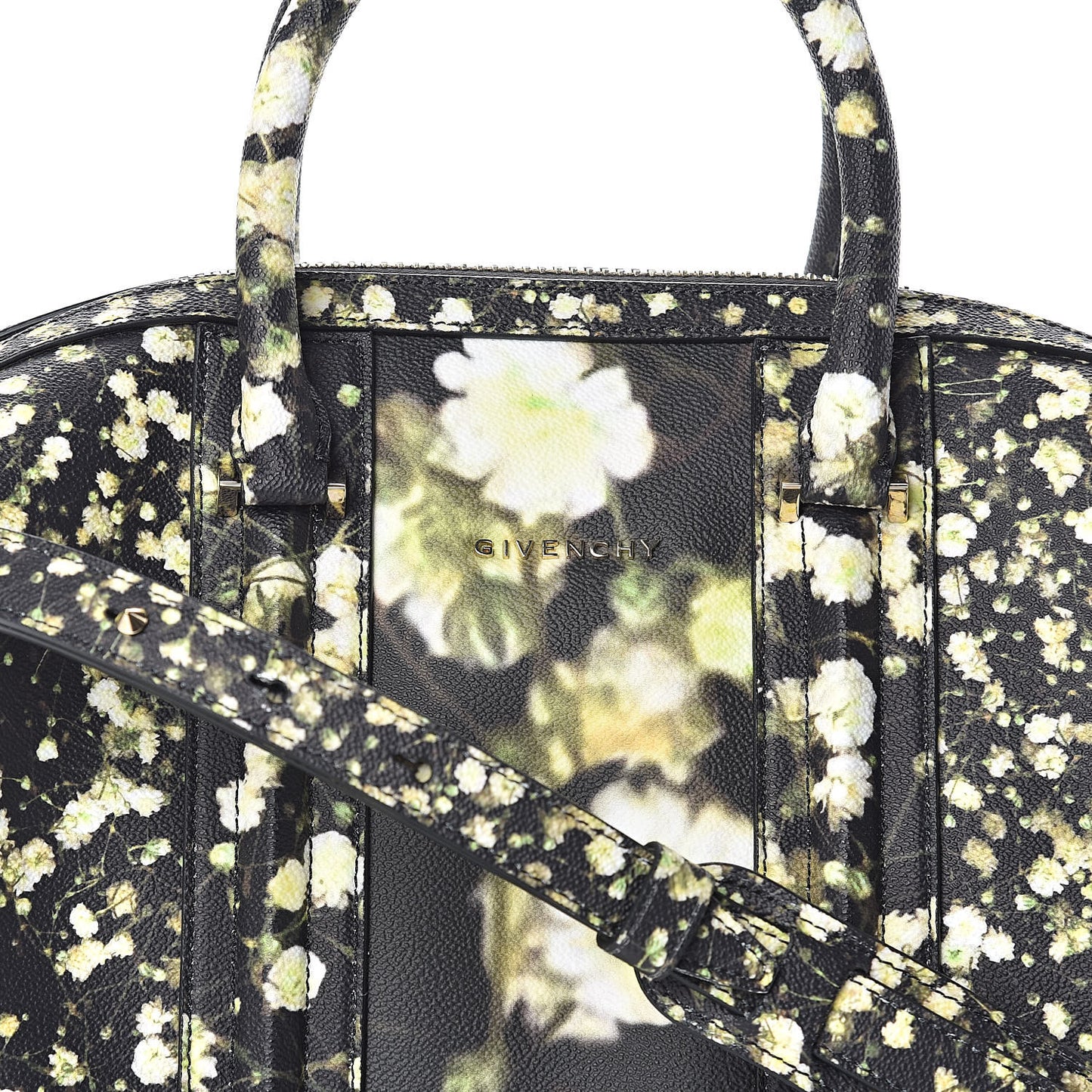 Textured Coated Canvas Baby's Breath Print Medium Lucrezia Black