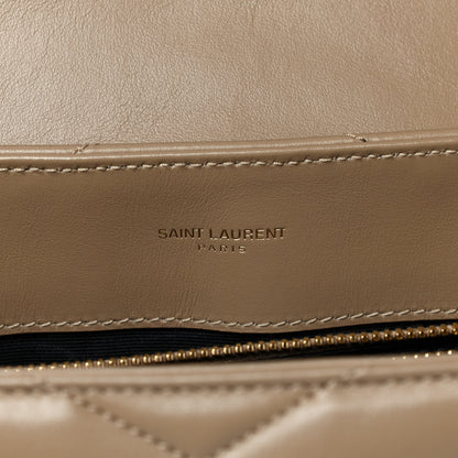 Saint Laurent Calfskin Y Quilted Monogram Medium Loulou Chain Satchel Dark Latte 8 of 16