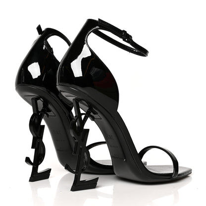 Saint Laurent Patent Calfskin Opyum 110 Sandals 38.5 Black 4 of 8