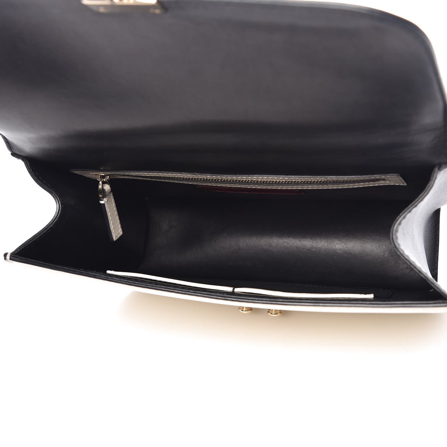 Vitello Medium Glam Lock Rockstud Flap Black Light Ivory