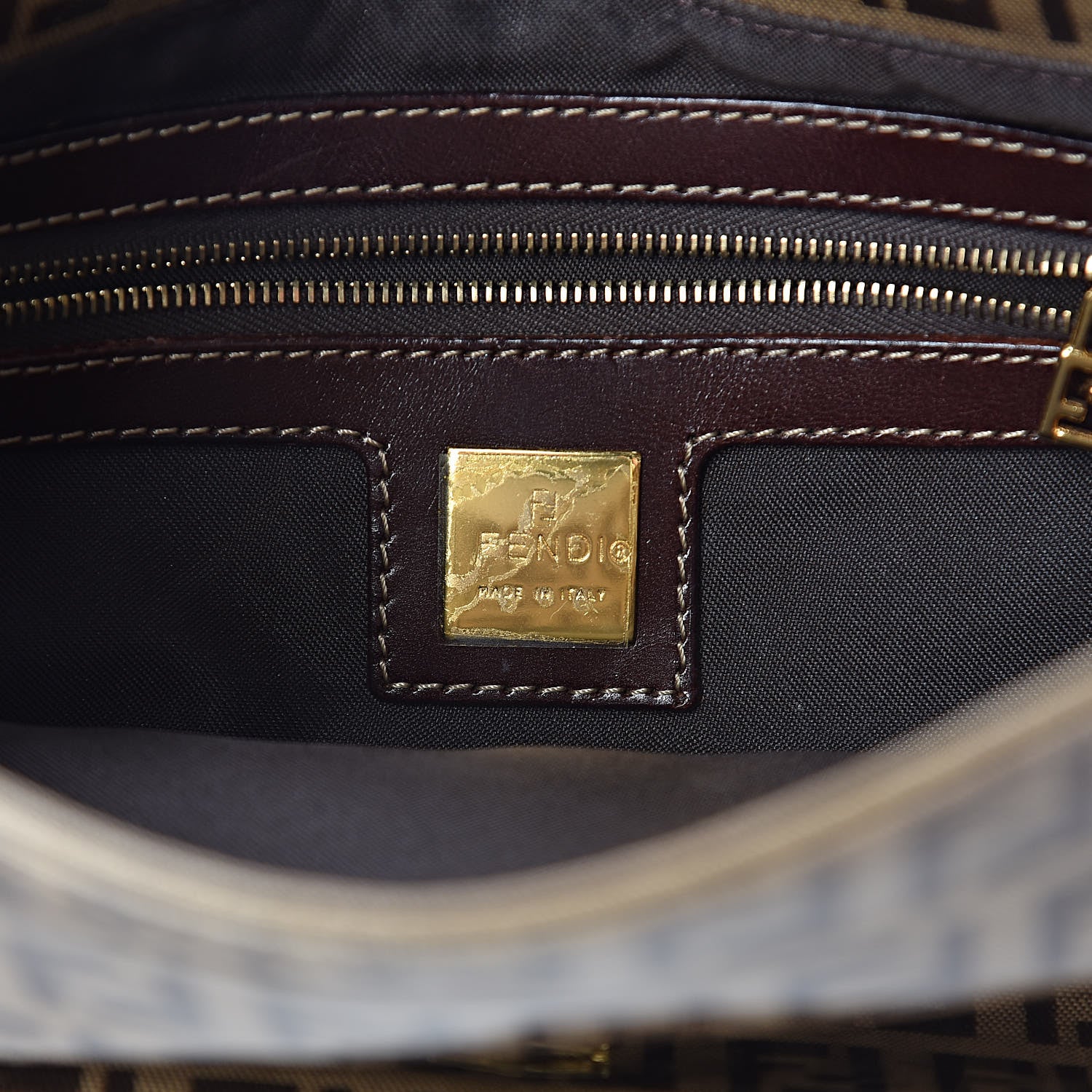 Fendi Vinyl Zucchino Mama Baguette Tobacco 6 of 9