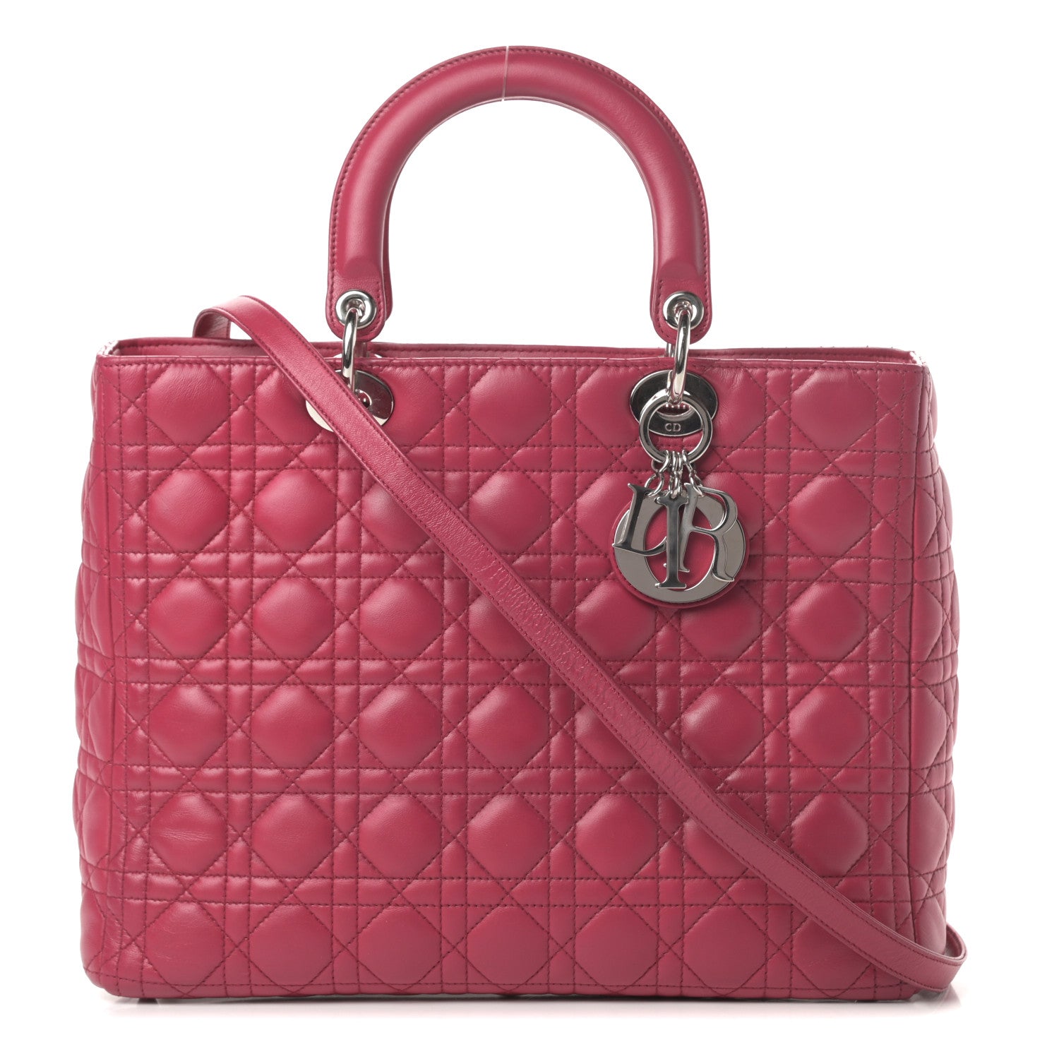 Christian Dior Lambskin Cannage Large Lady Dior Pink 1 of 14