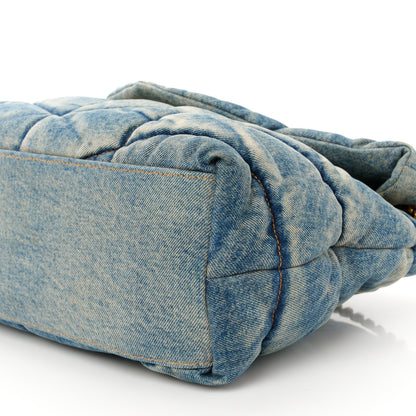 Saint Laurent Denim Quilted Medium Loulou Puffer Monogram Chain Satchel Blue Cinnamon 10 of 11