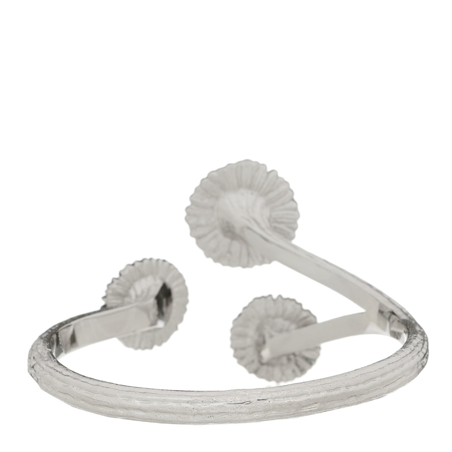 Sterling Silver Vermeil Brown Diamond Blossoms Cuff Bracelet