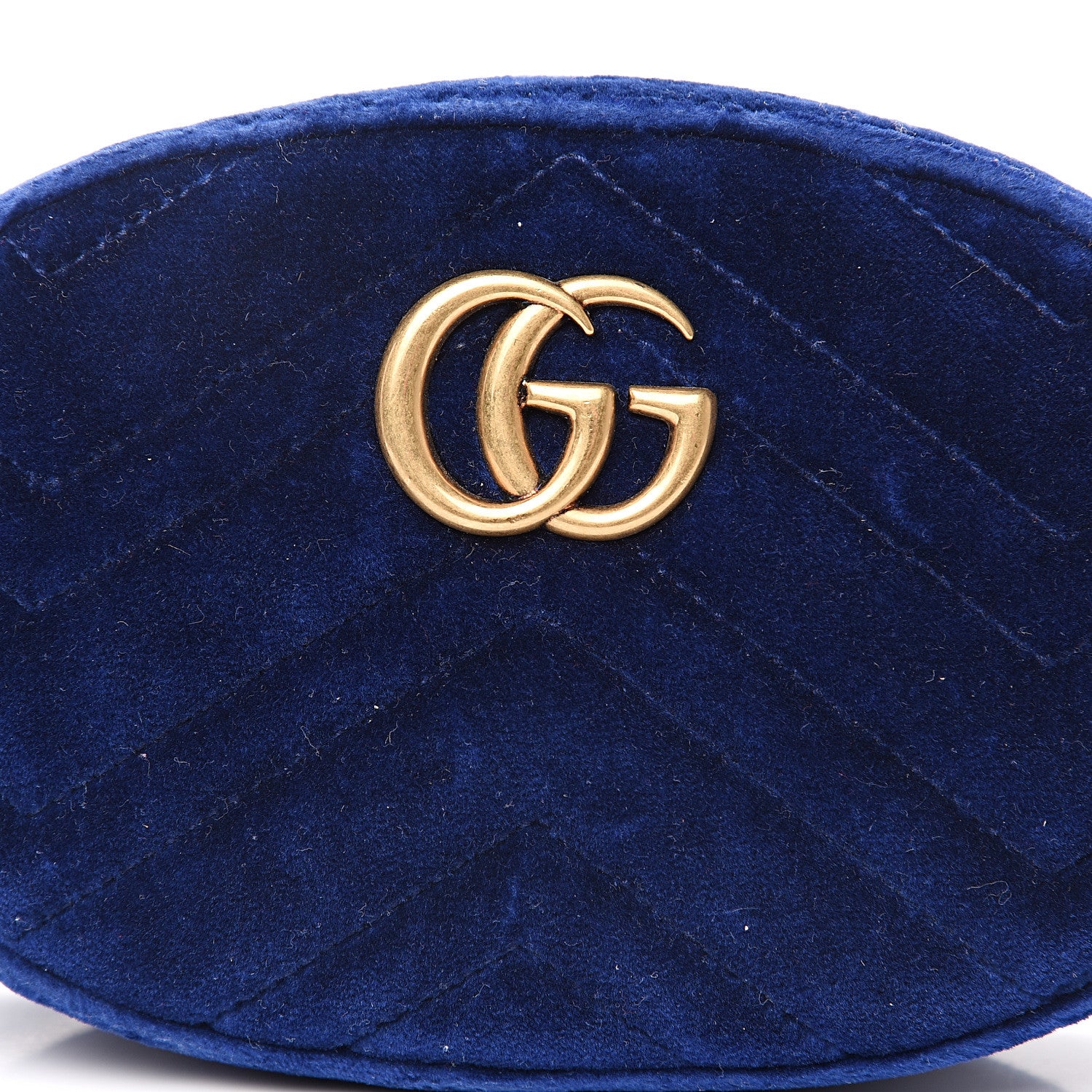 Gucci Velvet Matelasse GG Marmont Belt Bag 75 30 Cobalt Blue 8 of 10