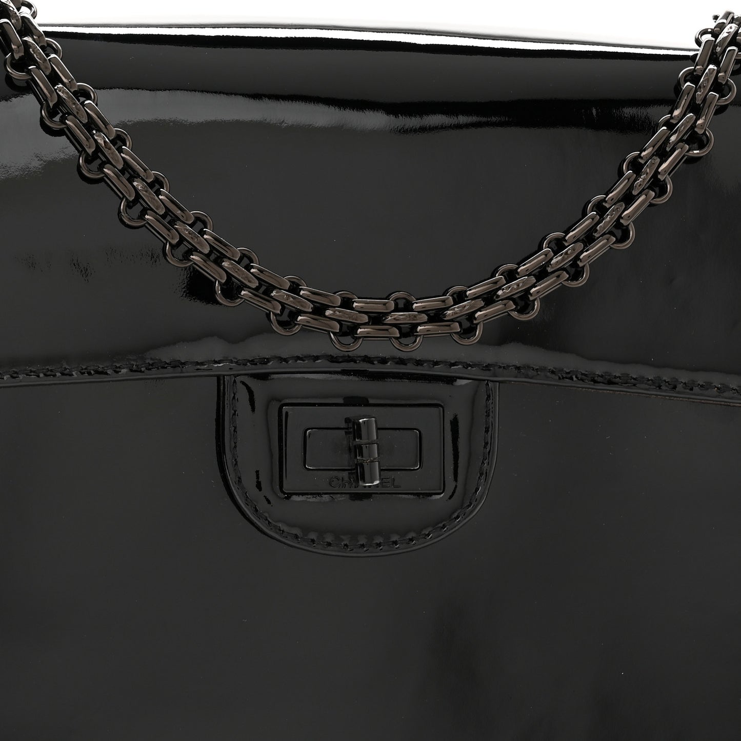 Patent Mini Reissue Flap Black