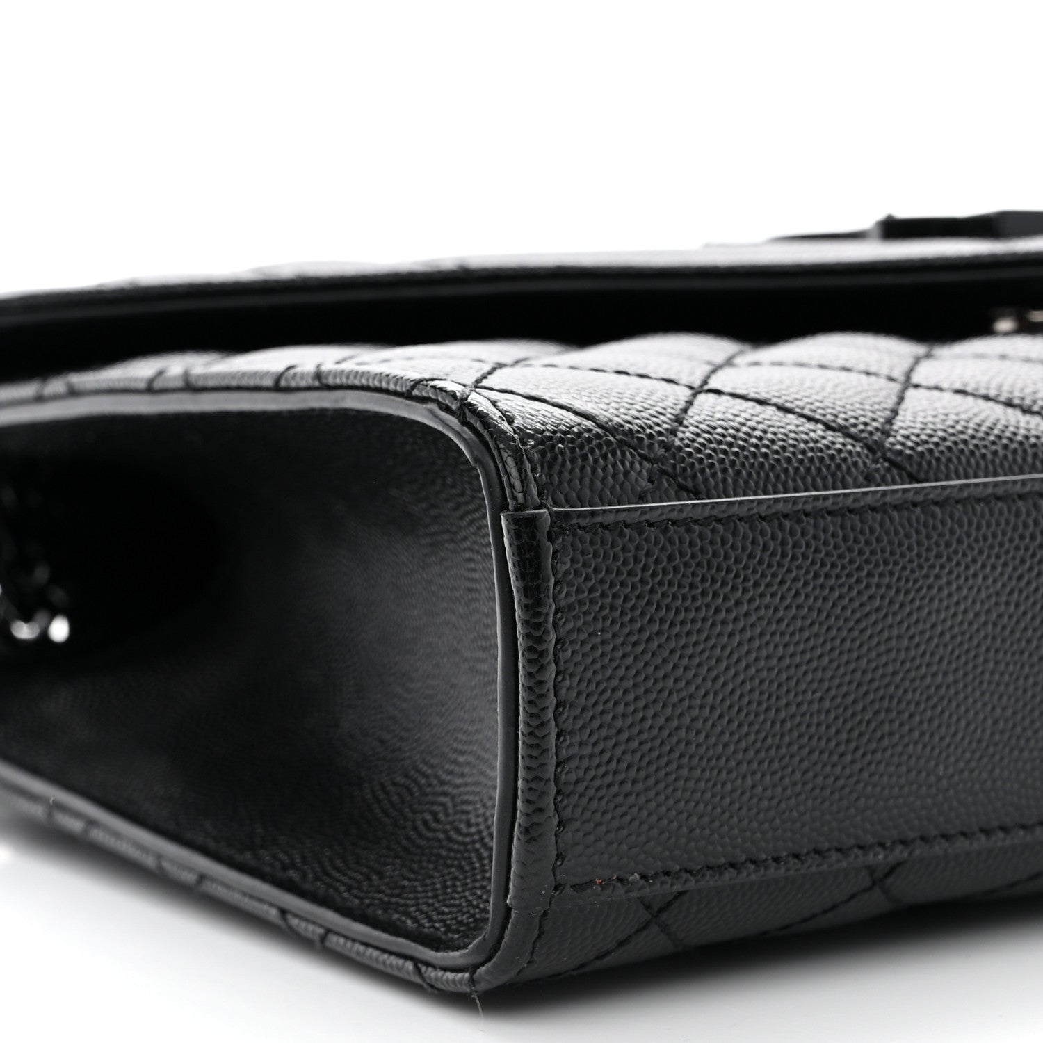 Saint Laurent SAINT LAURENT Grain De Poudre Textured Mixed Matelasse Triquilt Medium Monogram Monochrome Satchel Black 9 of 11