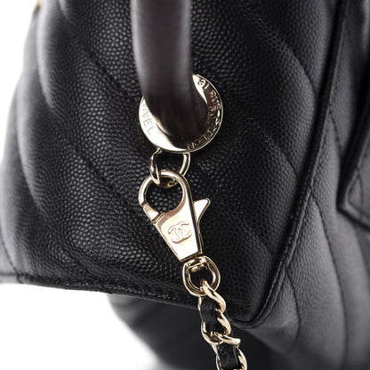 Chanel Caviar Lizard Chevron Quilted Mini Coco Handle Flap Black 13 of 17