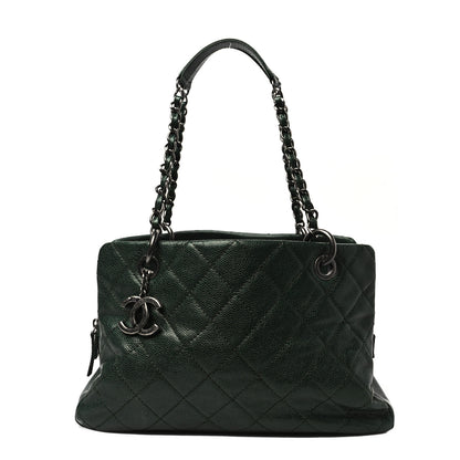 Chanel Caviar Quilted Chic Shopping Tote Green 1 of 7