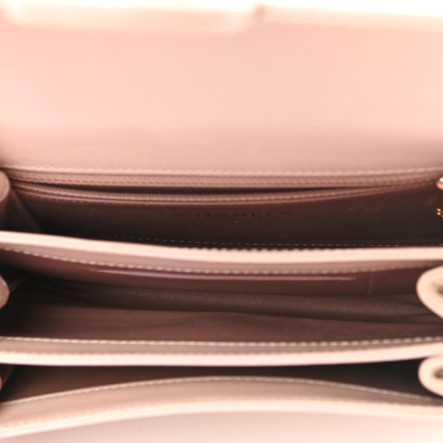 Chanel Glazed Calfskin Quilted Mini Straight Lined Flap Beige 5 of 10