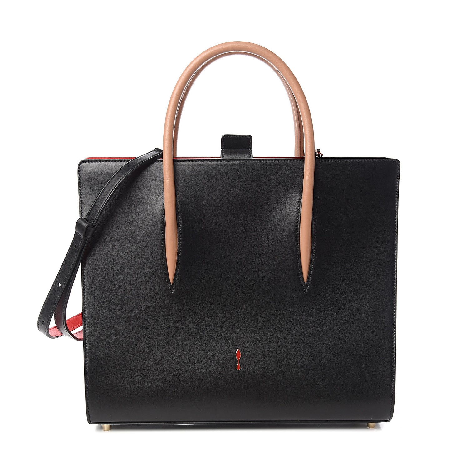 Calfskin Patent Leopard Spiked Large Paloma Black