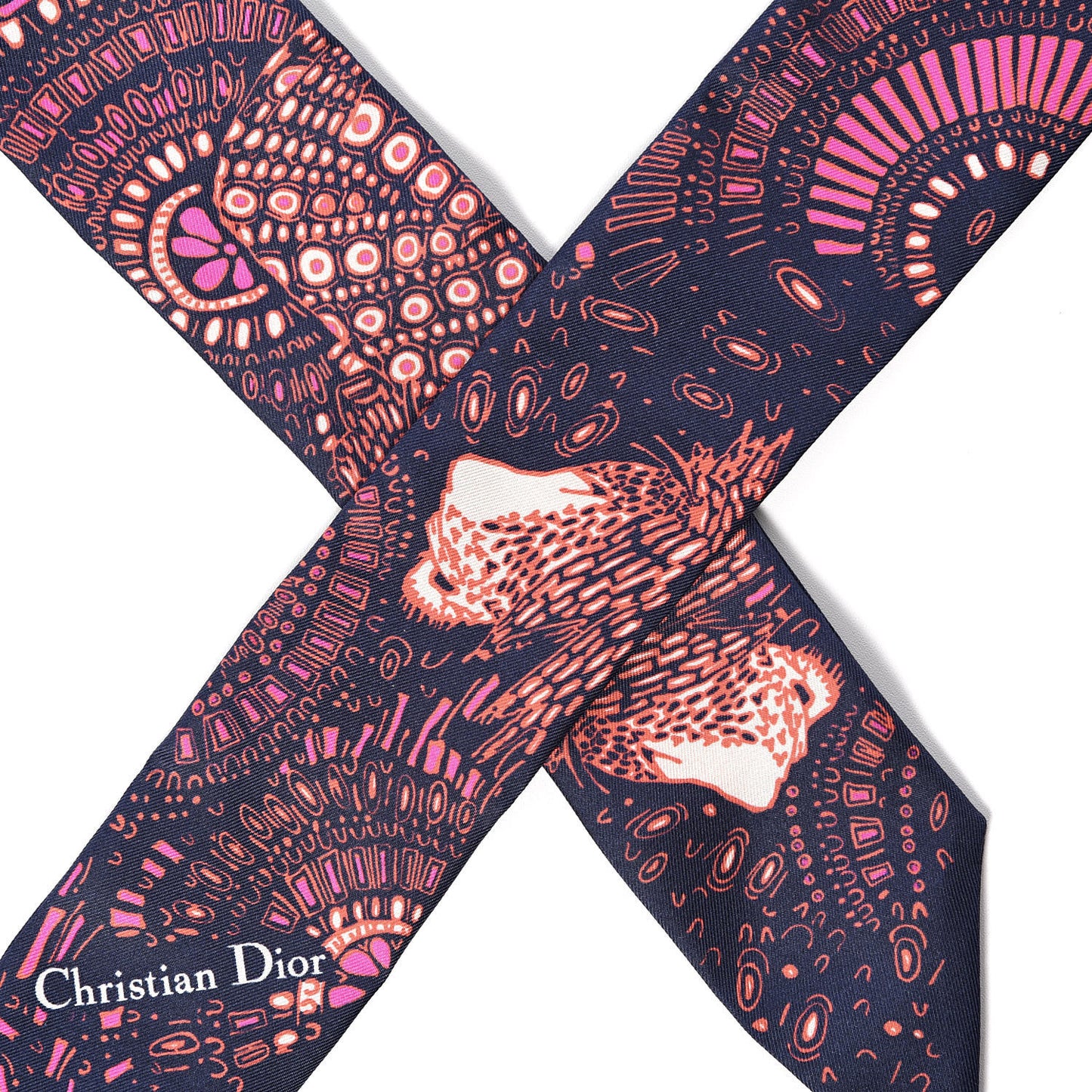 Silk Animals Lion Mitzah Scarf Pink